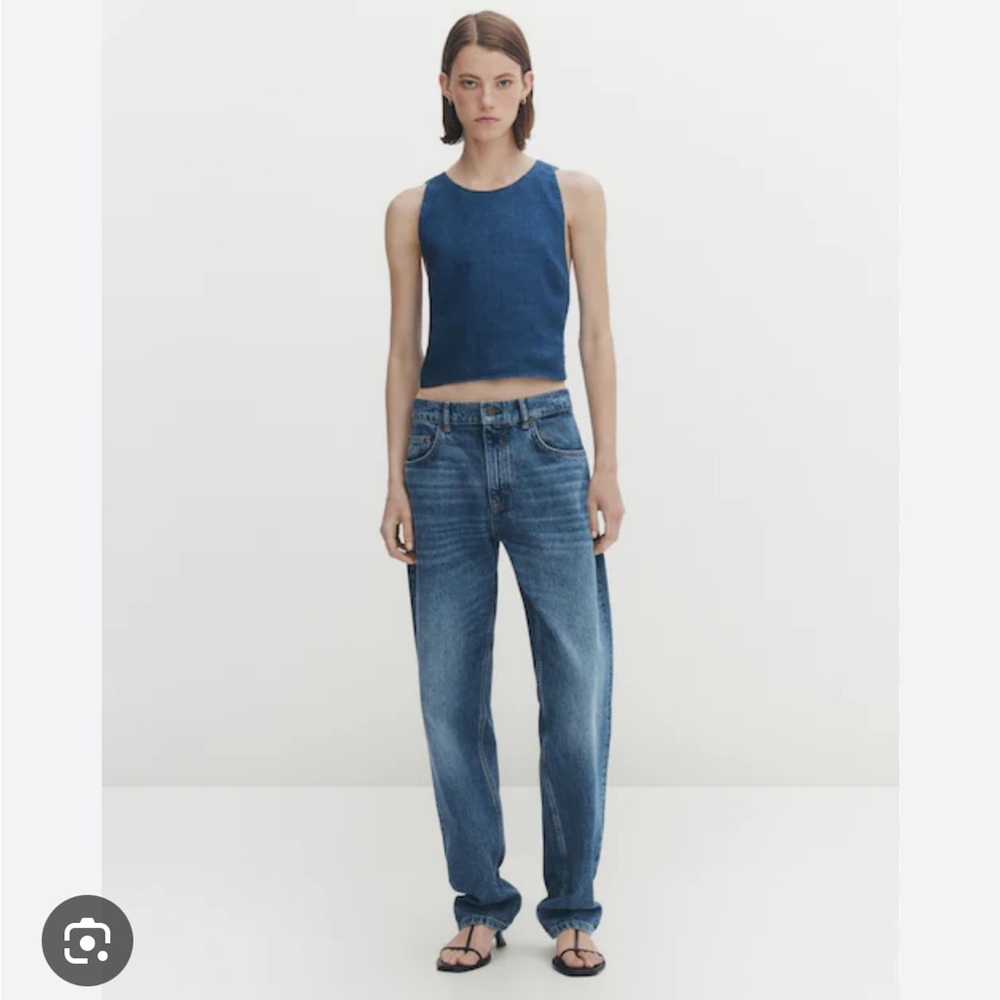 NWT Massimo Dutti Linen Top with Cross Over Back